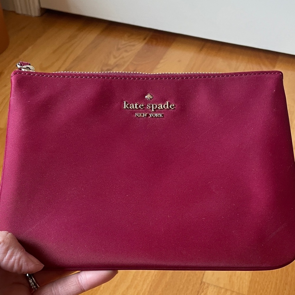 kate spade New York Raspberry Pink Zip Pouch Clutch